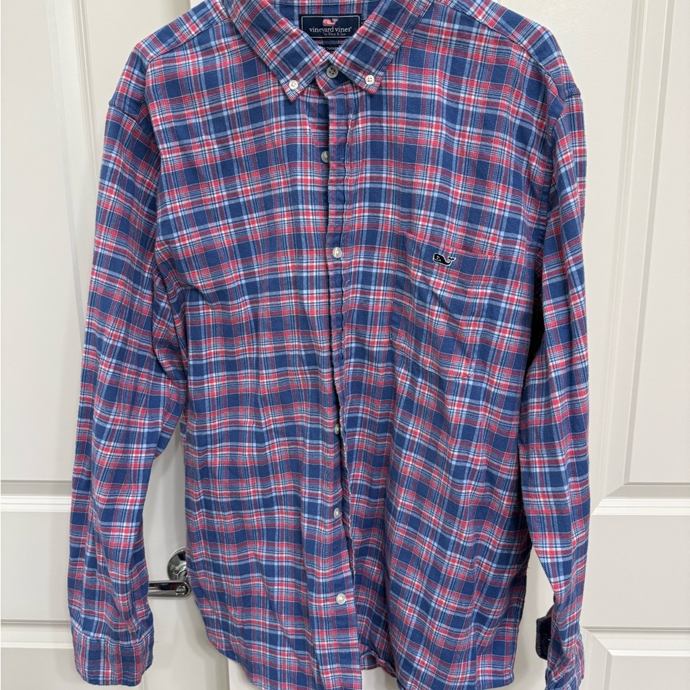 Vineyard Vines Blue and Red Checkered Shirt